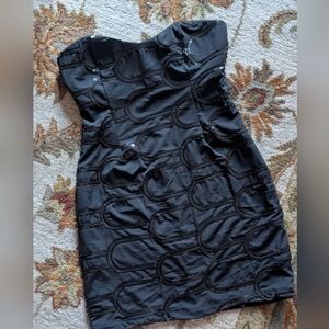 Trixxi women's black sweetheart top sequin print cocktail dress